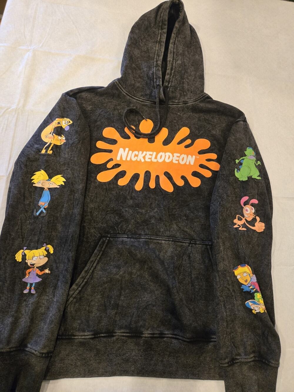 Nickelodeon Splat Pullover Hoodie W/ Nickelodeon Characters Size S